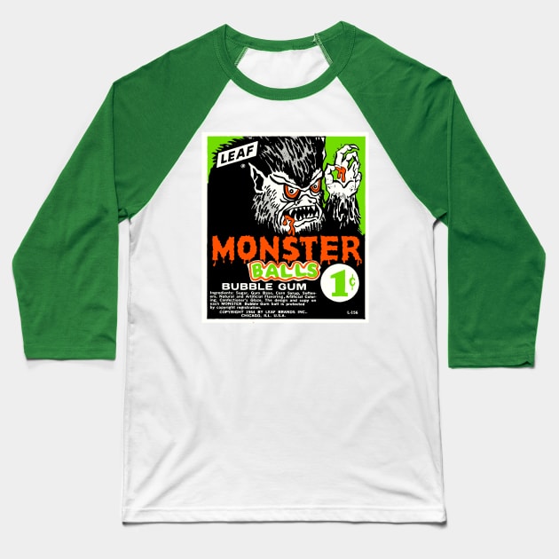 Monster Balls classic Leaf bubble gum Baseball T-Shirt by UnlovelyFrankenstein